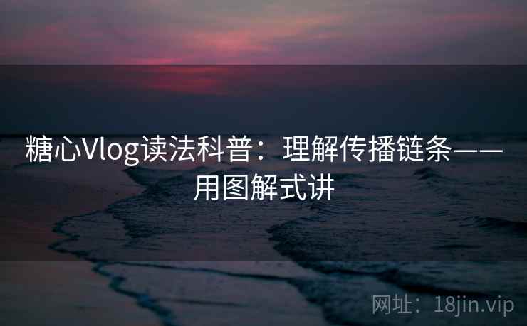 糖心Vlog读法科普：理解传播链条——用图解式讲